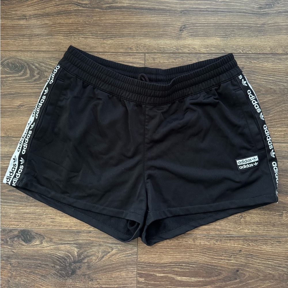 Adidas Women's Black Athletic Shorts with Logo Trim